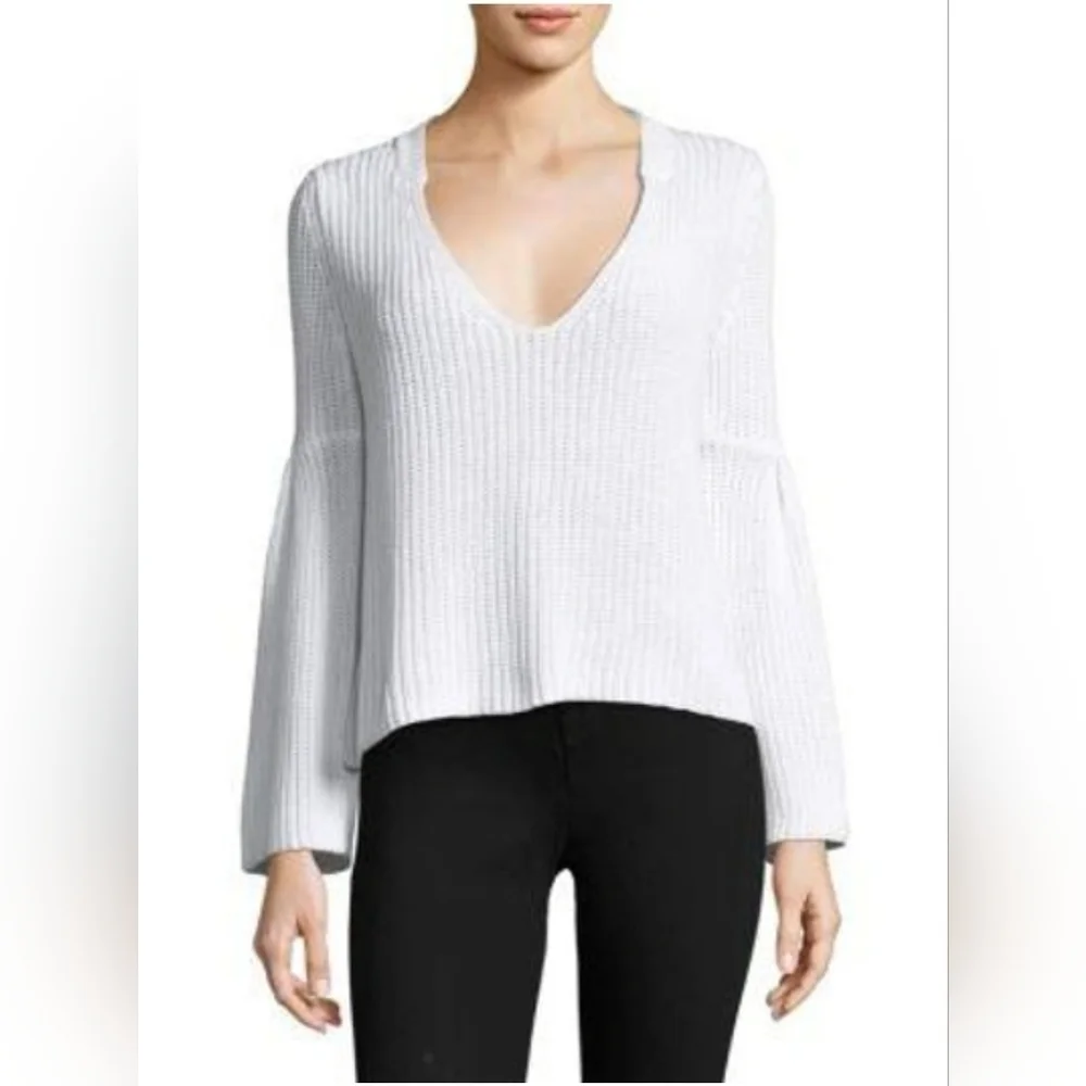 Free People Damsel Bell Sleeve Sweater white Size Medium